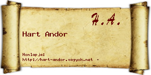 Hart Andor névjegykártya